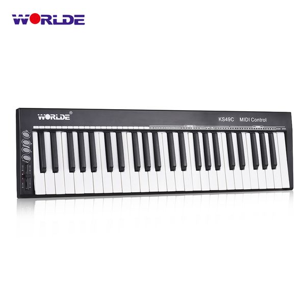 

worlde ks49c 49-key usb midi keyboard controller with 6.35mm pedal jack midi out