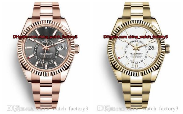 

8 style elling 42mm sky-dweller gmt workin 326935 326938 326933 18k gold asia 2813 movement automatic mens watch watches, Slivery;brown