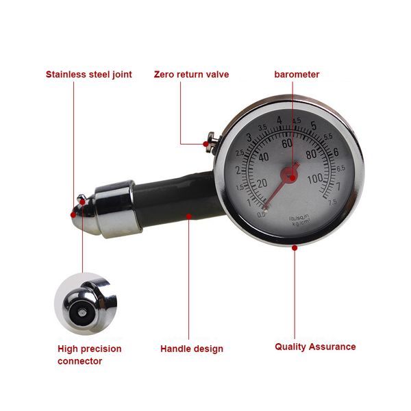 

car motorcycle tire gauge pressure monitor 0-100psi tyre checker vs998