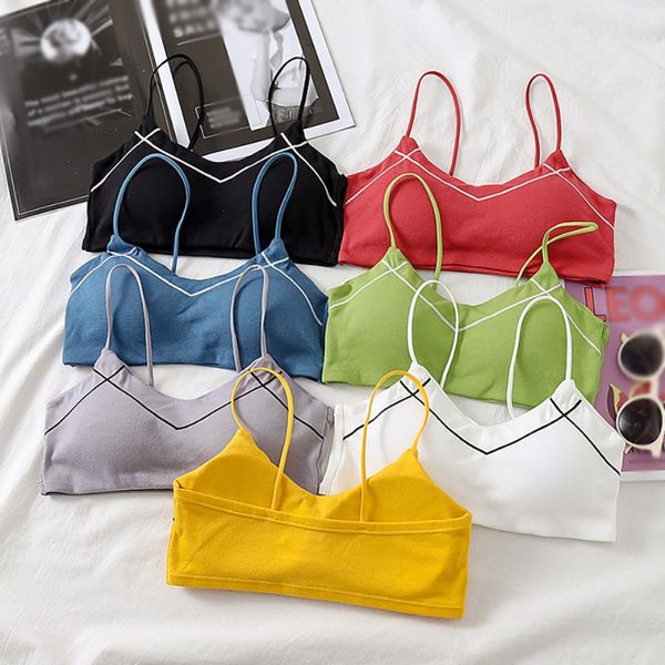 

korean style chic contrast color candy color breathable strap seamless tube women underwear, Red;black