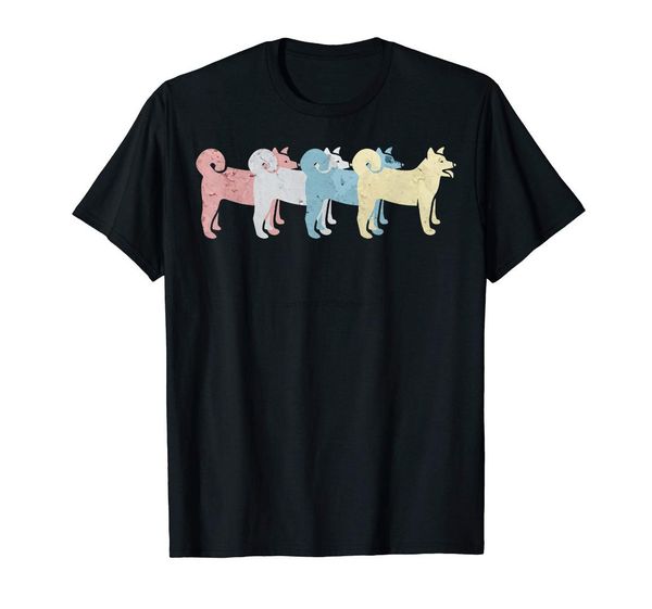 

vintage retro akita inu funny dogs lovers t-shirt gift, White;black
