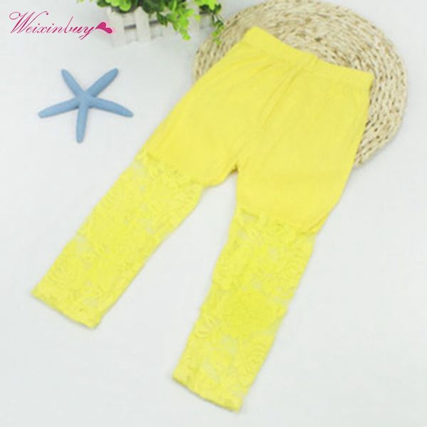 

factory price baby kids girls ballet dance lace modal tight cropped capris pants 2-7y, Blue