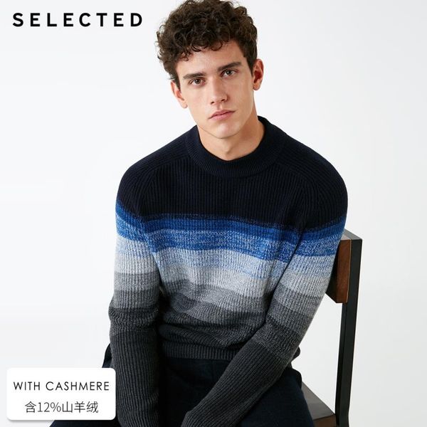 

selected men's round neckline raglan sleeves knit s|418425501, White;black