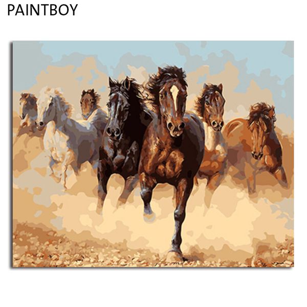 

paintboy framed diy digital oil painting by numbers of horses painting&calligraphy home decor wall art gx8945 40*50cm