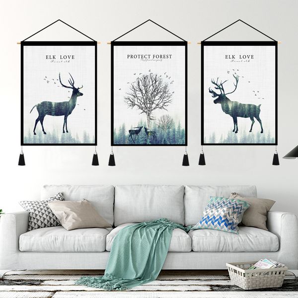 

living room decorative painting chinese-style tapestry paintings bedroom tapestry sofa background wall covering taobao tmall