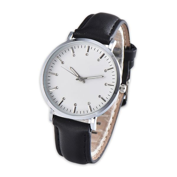 

men's diamond watch simple fashion watch quartz movement fine leather strap stainless steel dial men's business watches