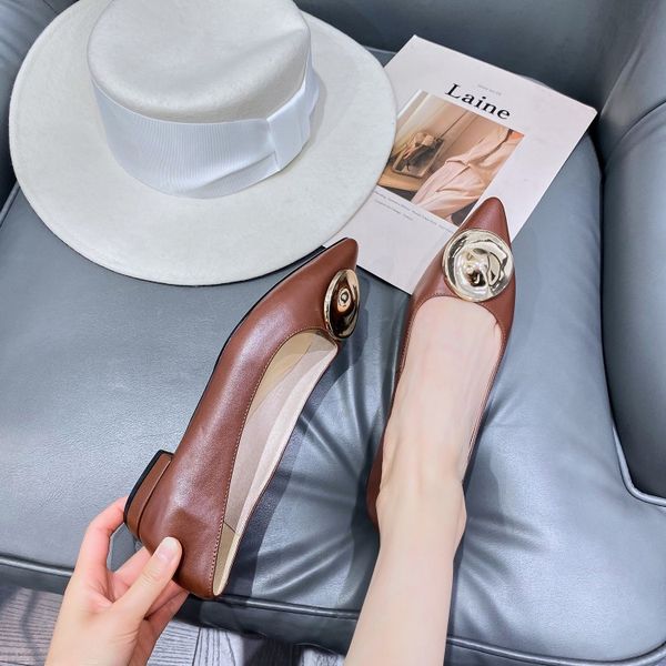 

mljuese 2020 women flats soft cow leather brown color metal decoration comfortable flats shoes spring autumn casual shoes, Black