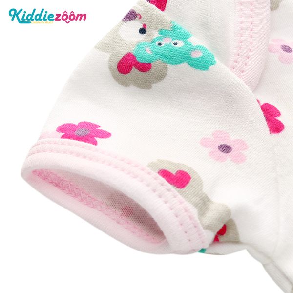 

baby bodysuits girls summer clothes short sleeves cute infant boys roupas de boby bebe 4pcs/lot o-neck newborn baby clothing, White
