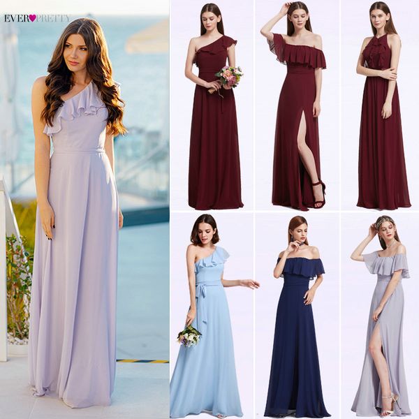 Ever-Pretty Bridesmaid Homecoming Dresses One Shoulder Sheer Long Gowns 07211 