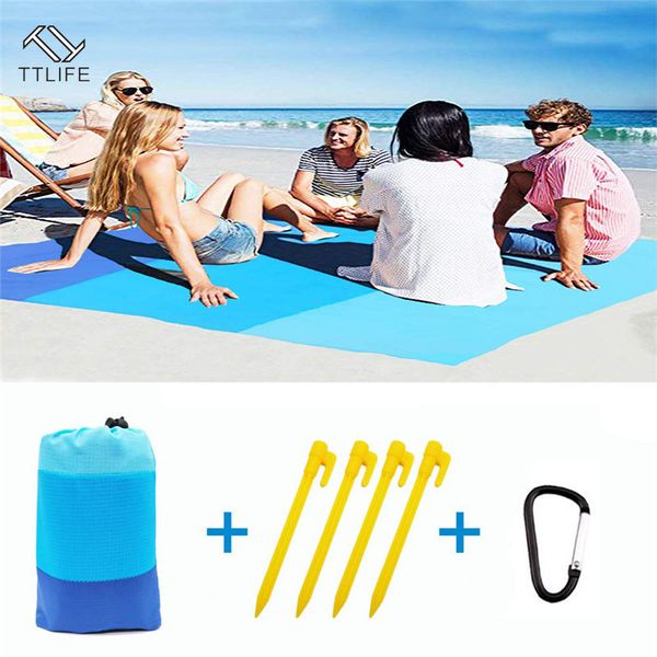 

ttlife foldable outdoor waterproof picnic blanket rug sandless mattress pad camping travel pocket summer new