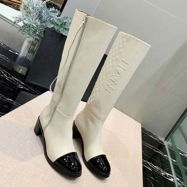 

2020 new shoes women autumn and winter wild thick with martin boots british style knight boots but knees factory direct sales, Black