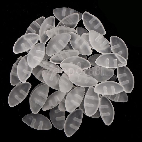 

25 pairs push in 100% silicon nose pads eye glasses sunglasses spectacles eyeglass plastic frames nosepads repair replacement, Silver