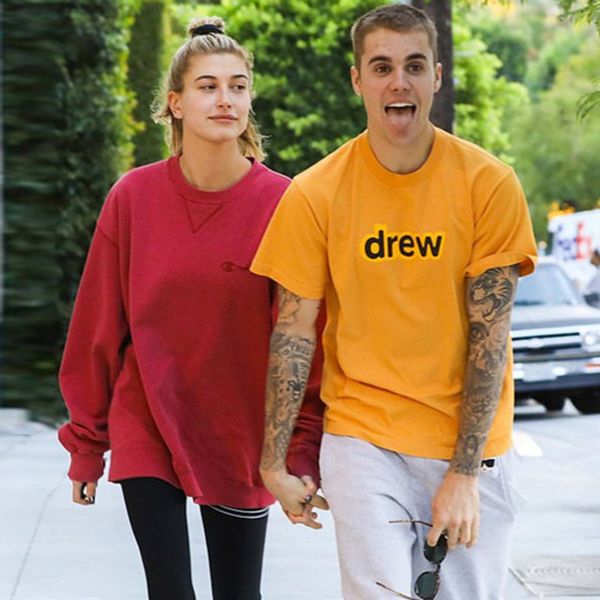 

drew house short sleeve t-shirts justin bieber hi-street tee fashion letter print dh summer casual tee men women, White;black