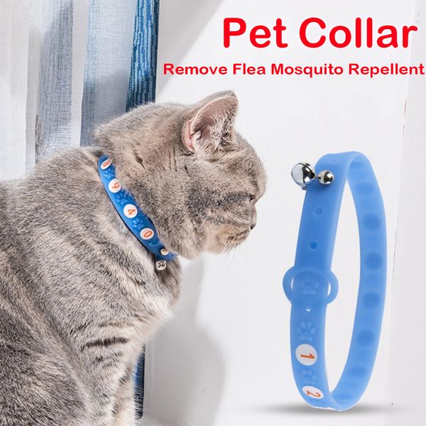 

adjustable remove flea mosquito insect repellent dog collars pet collars with bells charm necklace for dogs cat supplies#p4