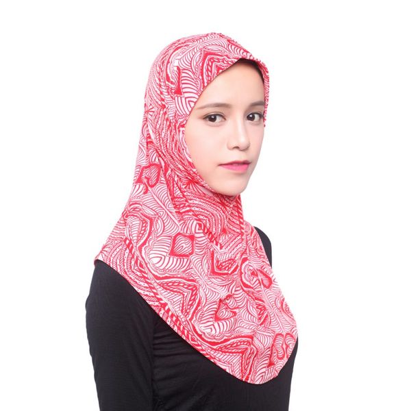 

women full cover inner hijab cap 12 colors muslim hijab scarf ice silk arabianislamic head wear hat underscarf, Red