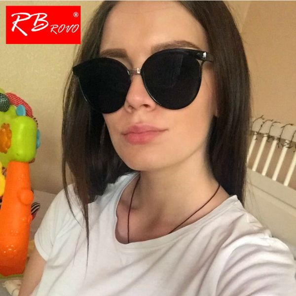 

rbrovo 2020 cateye sunglasses women candies plastic eyewear classic retro outdoor shopping gafas, White;black