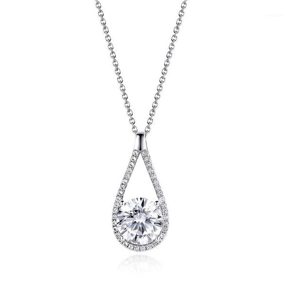 

pendant necklaces women s925 sterling silver plated 18k gold moissanite diamond necklace brithday party gift1