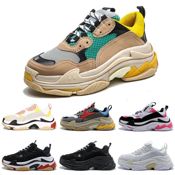 

fashion paris 17fw triple s sneaker casual designer dad shoes for mens women beige black sports tennis sports shoe 36-45 wholesale