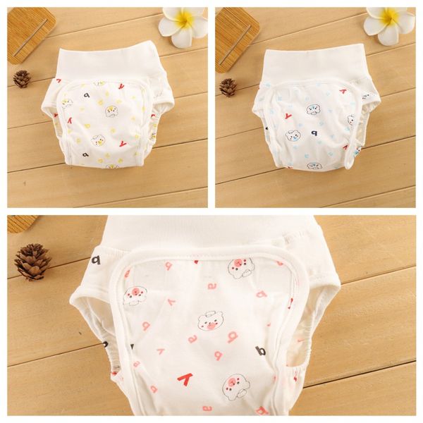 

1pc reusable newborn baby cloth diaper cover washable nappies carton cats green nappy waterproof pocket diapers suit for3-10kg