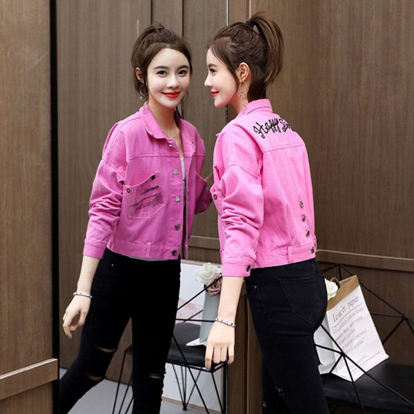 

vintage 2019 spring letter women pocket brief korean camisa fashion casual single breasted turn-down collar blusas feminina, Black;brown