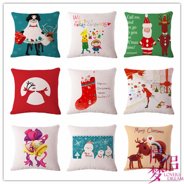 

christmas the elderly gift cotton flax pillow cushion heat sell