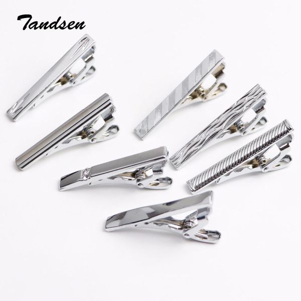 

men's bright 4cm tie pin clips clasp chrome stainless steel jewelry for wedding groom usher men's clothing accessories bgrks, Black;gray
