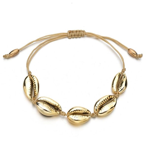 

popular hand decorate bracelet electroplate natural shell bracelet concise bracelet, Golden;silver