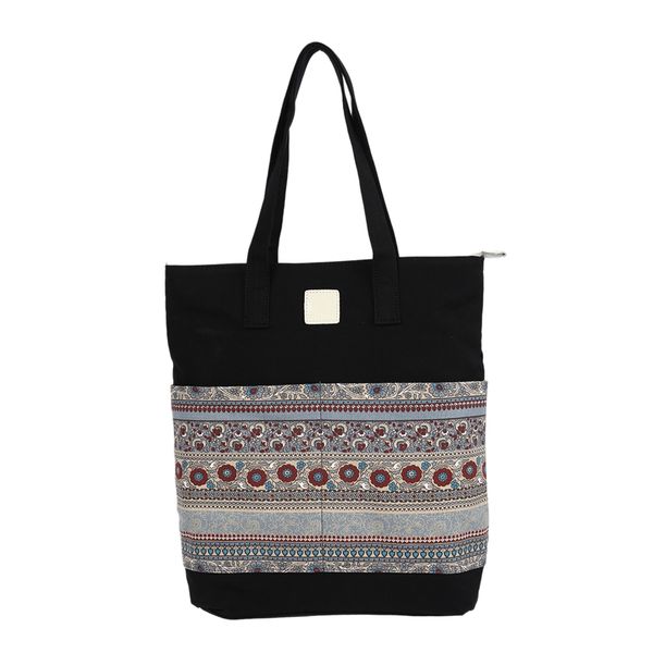 

casual lady one shoulder national wind tort female canvas bag handbag big bag shopping
