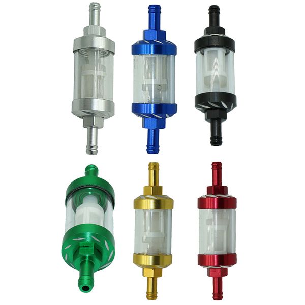 

1pcs universal automobile motorcycle cnc transparent tube washable fuel petrol filters diesel inline oil filter 8mm