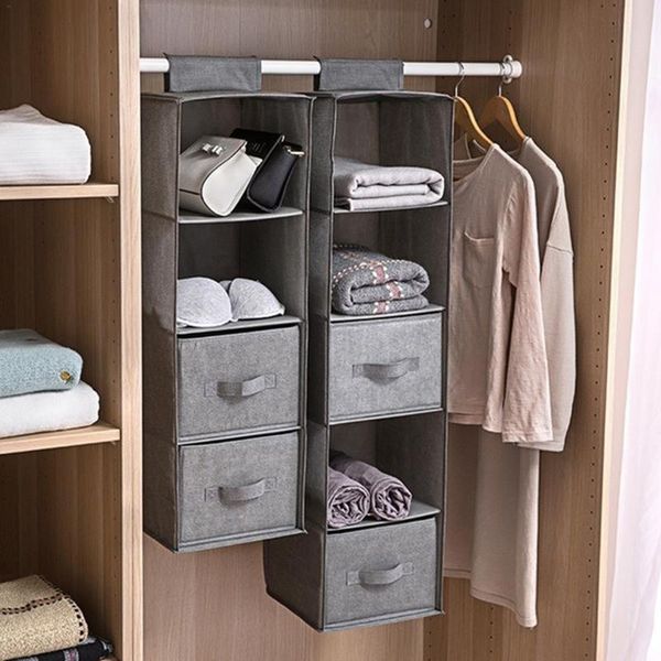

storage boxes & bins 3/4/5 layers large capacity cabinets portable multi-layer hanging wardrobe bag shoe clothing folding organiser