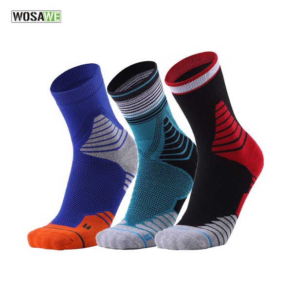

cycling socks men outdoor sports breathable bike foot wear for road bike socks running basketball camping & hiking, Black