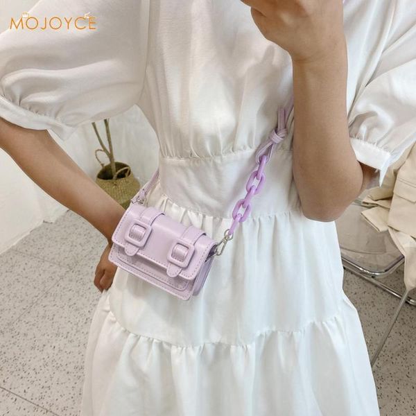 

solid color crossbody bag leather mini shoulder pouch women casual belt buckle for outdoor shopping traveling decoration