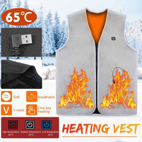

m/l/ men outdoor usb infrared heating vest jacket winter thermal heated clothing waistcoat sleeveless 65°c for sports hiking, Camo;black