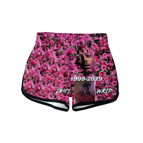 

2019 r.i.p. american rapper juice wrld jarad anthony higgins 3d summer women casual cute girl shorts clothes, White;black