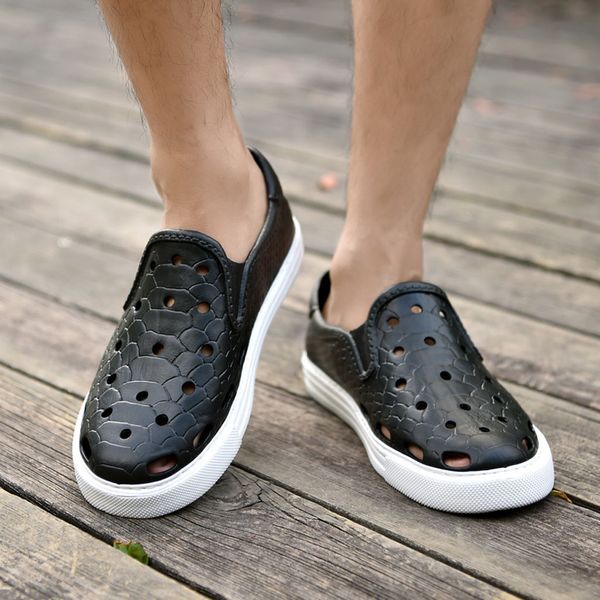 

sagace sandalet new 2019 couple jelly casual hole shoes non-slip wading beach shoes zapatos de hombre slip-on casual jul1, Black