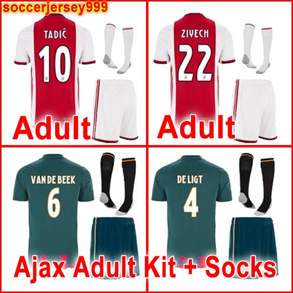 

ajax fc soccer jersey de jong tadic 2019 2020 kit sets dolberg huntelaar ziyech cruyff 19 20 football shirt uniforms, Black