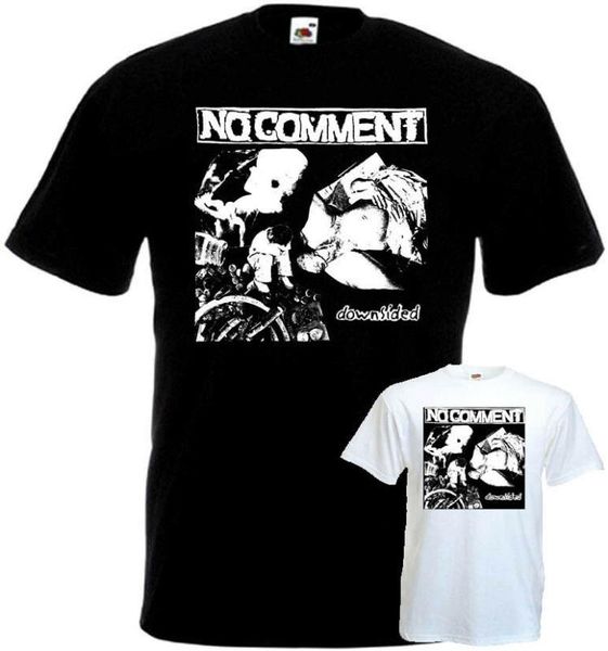 

no comment downsided v4 t-shirt black white hardcore punk sizes all s-5xl, White;black
