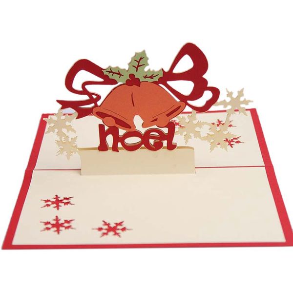 

christmas cards 3d up merry christmas bell handmade custom greeting cards gifts souvenirs postcards