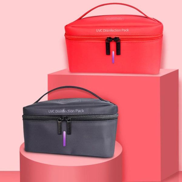 

uvc portable sterilization pack multifunctional usb charging ultraviolet outdoor indoor disinfection bag sterilization box hot, Pink;blue