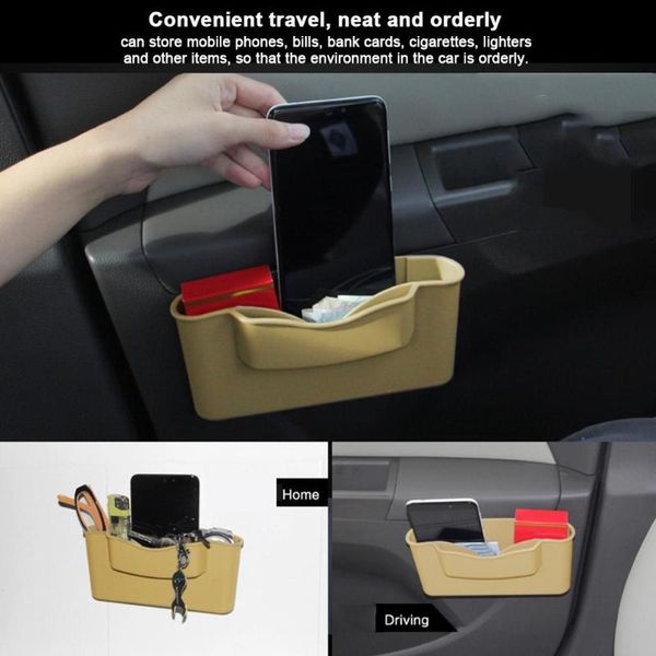 

storage box organizer car center console multi-functional storage box simple installation hook-and-loop car slot bag
