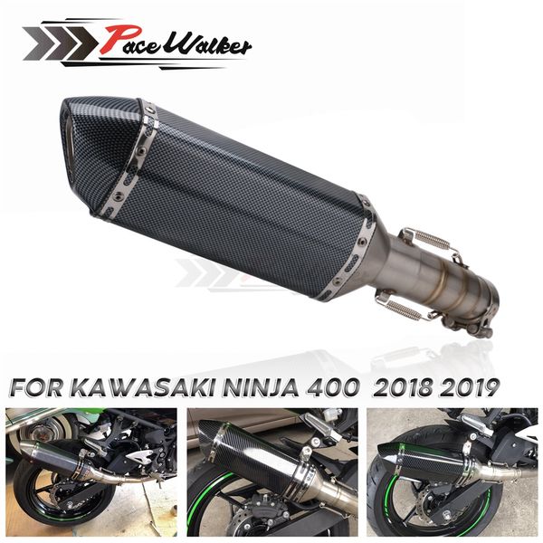 

motorcycle slip on exhaust system with muffler fit for ninja 400 ninja400 z400 2018 2019 middle pipe with exhaust