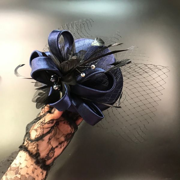 

high-end retro dinner party party veil small hat bridal cheongsam mesh headwear hat elegant hair accessories