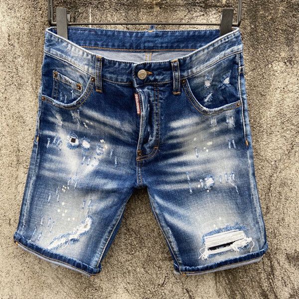 

2020 mens designer jeans short pants men loose denim shorts men new europe straight jeans motorcycle mens skinny jeans, Blue