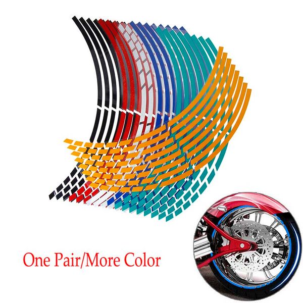 

16pcs/set car styling wheel strips waterproof reflective sticker fit for 16" 17" 18 inch bike motorcycle car rim wheel