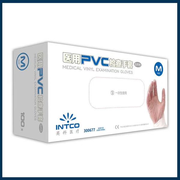 

sgs certificated 100pcs/box pvc protective gloves food grade medical disposable glove with box powder work safety gloves in stock