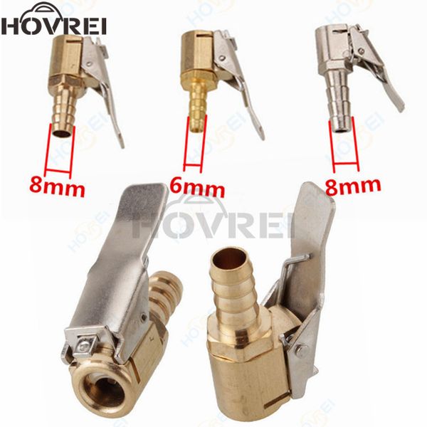 

20pcs/lot clamp brass tyre valve air pump chuck clip tire inflator valve connector 6mm 8mm car truck tyre