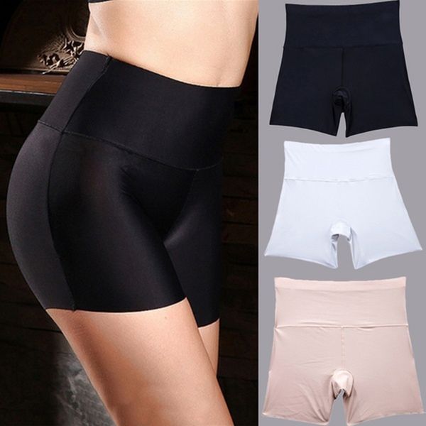 

women safety shorts pants seamless nylon high waist panties seamless anti emptied boyshorts pants girls slimming underwear, Black;pink