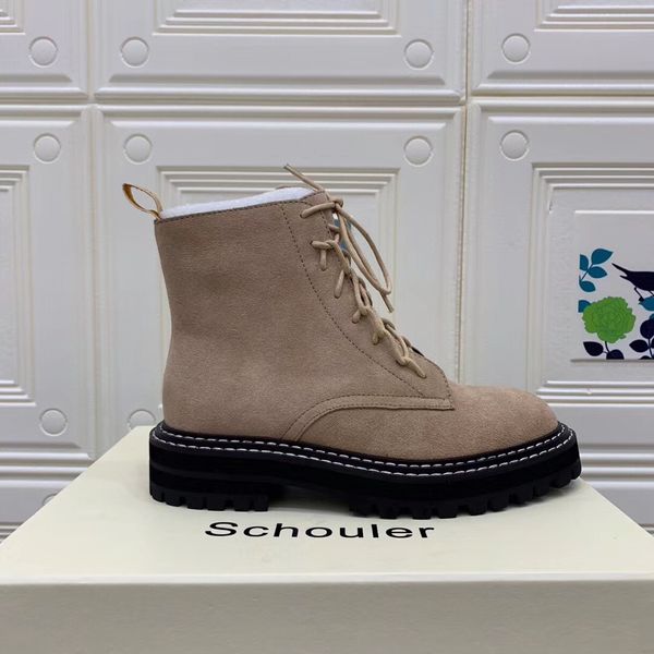 

autumn and winter ladies fashion flat martin boots women winter boots lace up suede waterproof motorcycle boots size 35-40