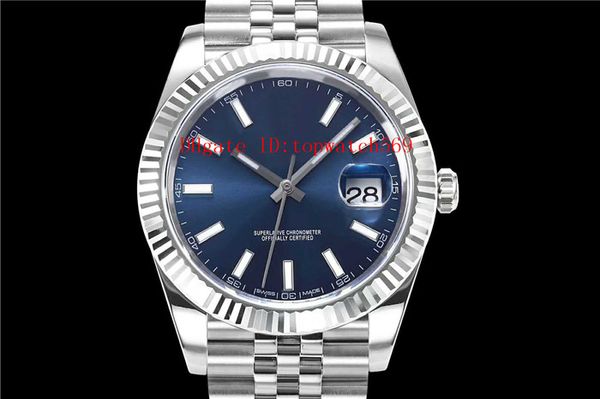 

r watches 126334 date watch swiss 2824 automatic 28800 vph sapphire crystal 904l stainless steel blue dial super water resistant, Slivery;brown