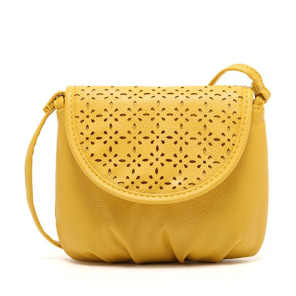 

fashion casual women leather satchel shoulder bag cross yellow body messenger tote mini phone handbag